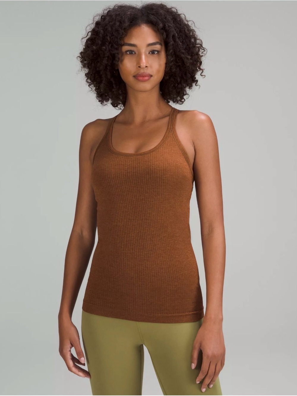 lululemon athletica Ebb to Street Ribbed Racerback Tank - Burnt Orange/Rust